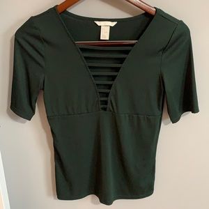 H&M forest green top